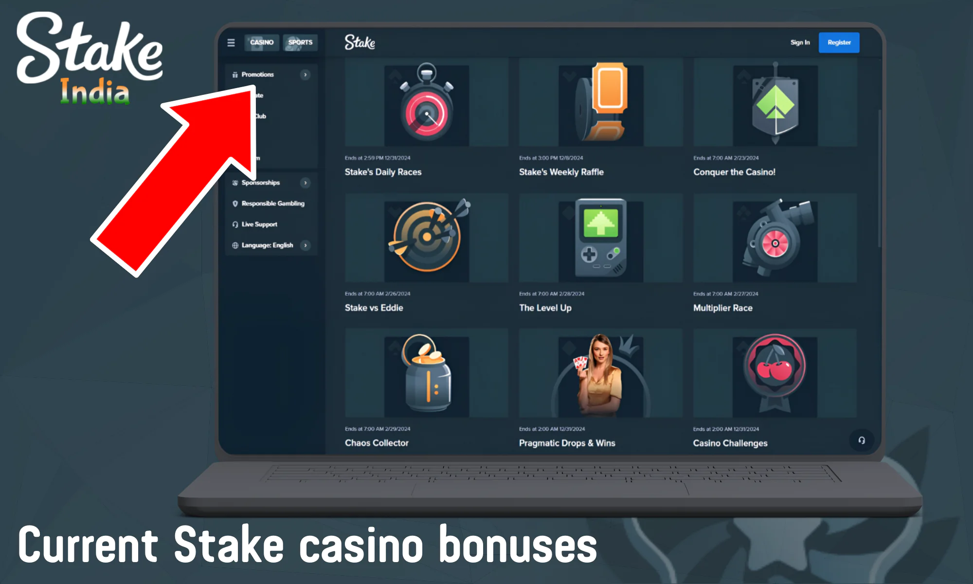 All current bonuses and promotions from Stake