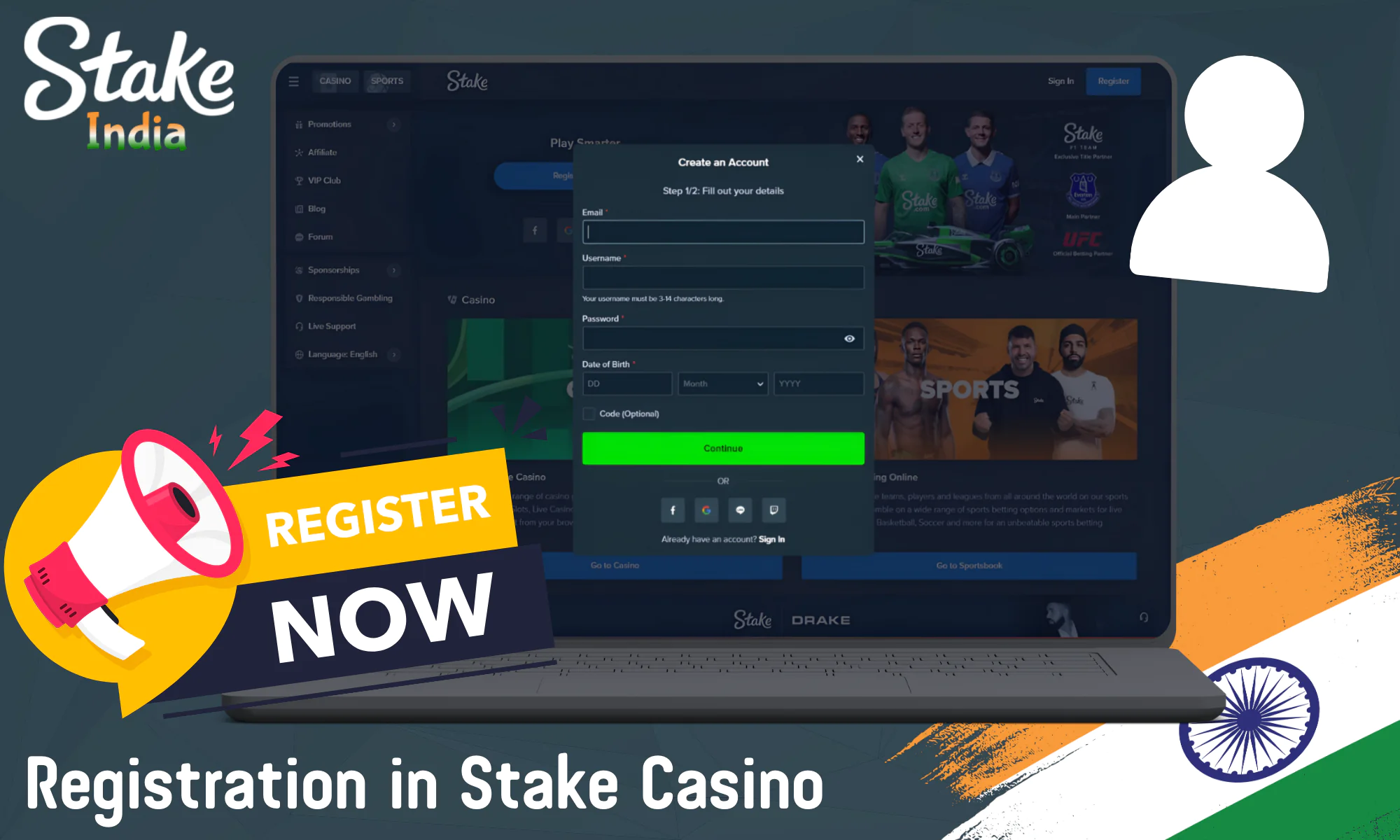 Detailed information about the registration procedure at Stake Casino