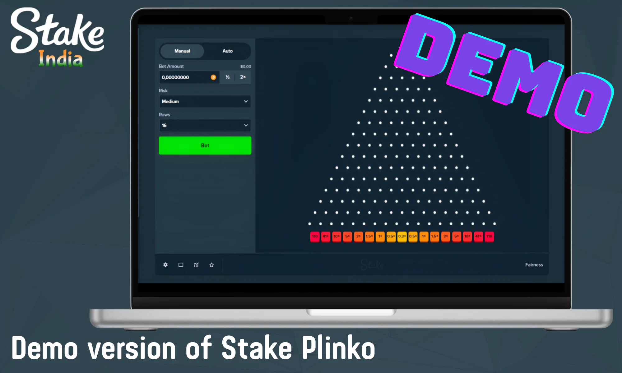 For those who want to try to play without depositing funds, a Demo version of Stake Plinko has been created