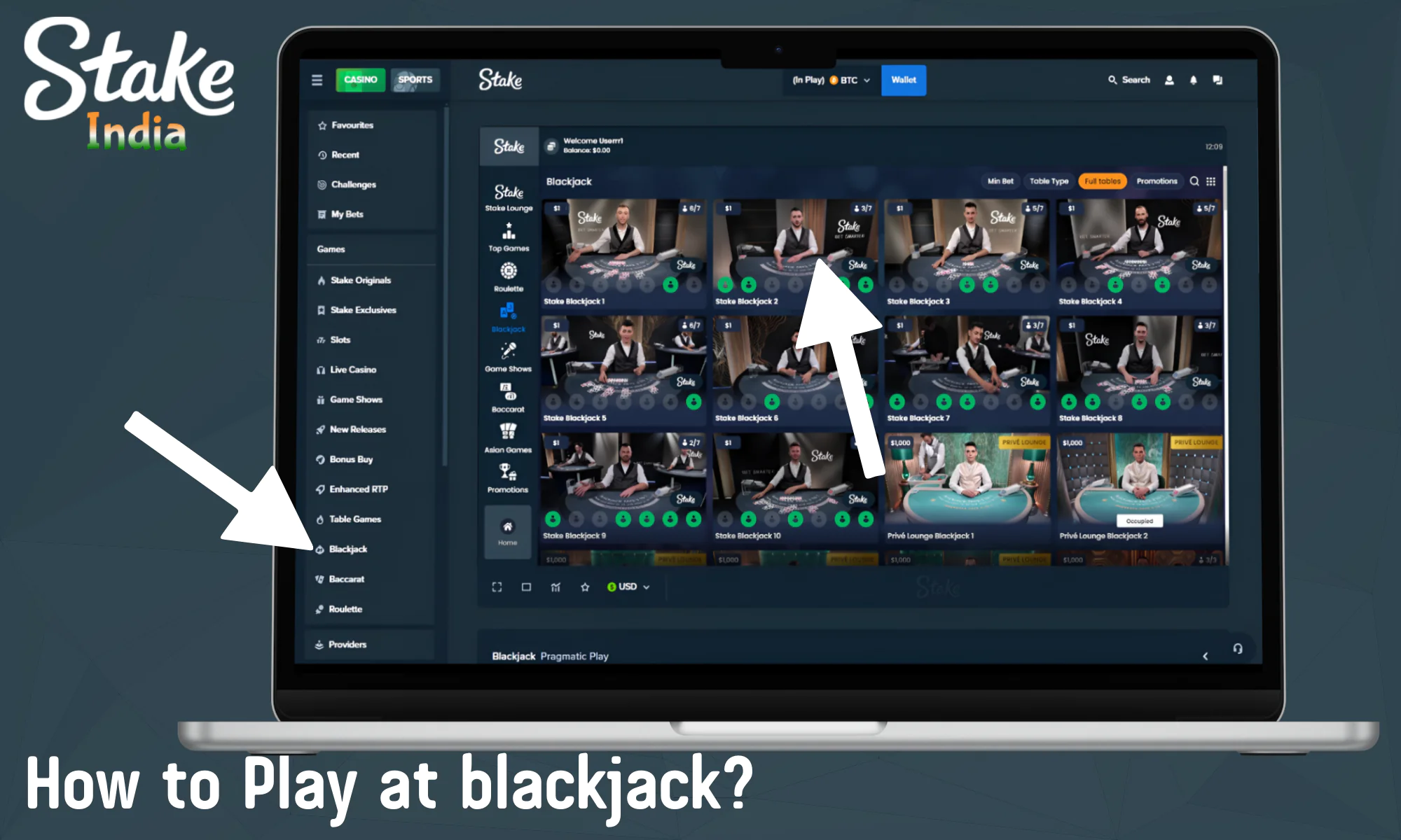Step-by-step instructions on how to start playing at Blackjack Stake casino