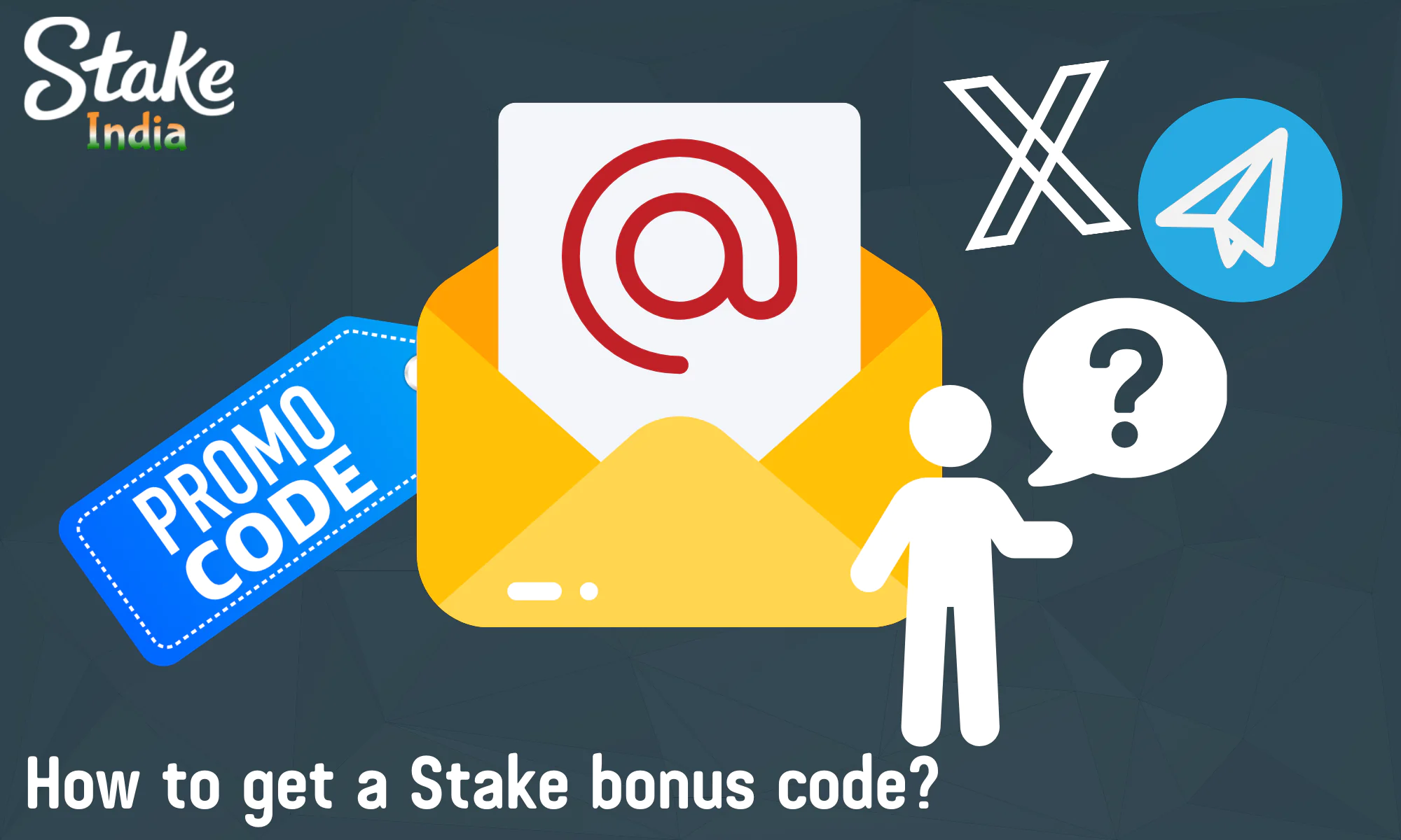 Instructions for receiving bonus codes from Stake casino