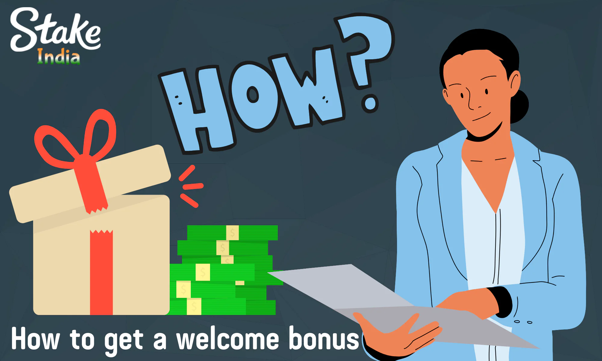 Step-by-step instructions on how to get welcome bonuses at Stake