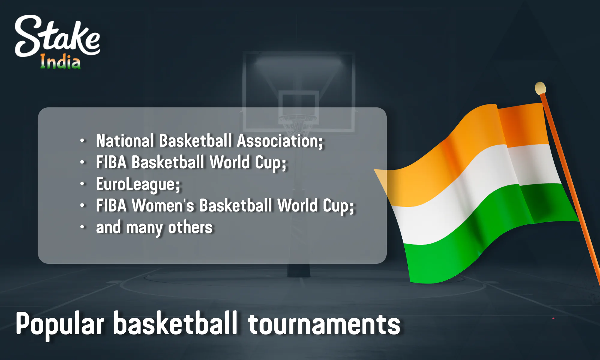 Popular tournaments for basketball bettors at Stake India