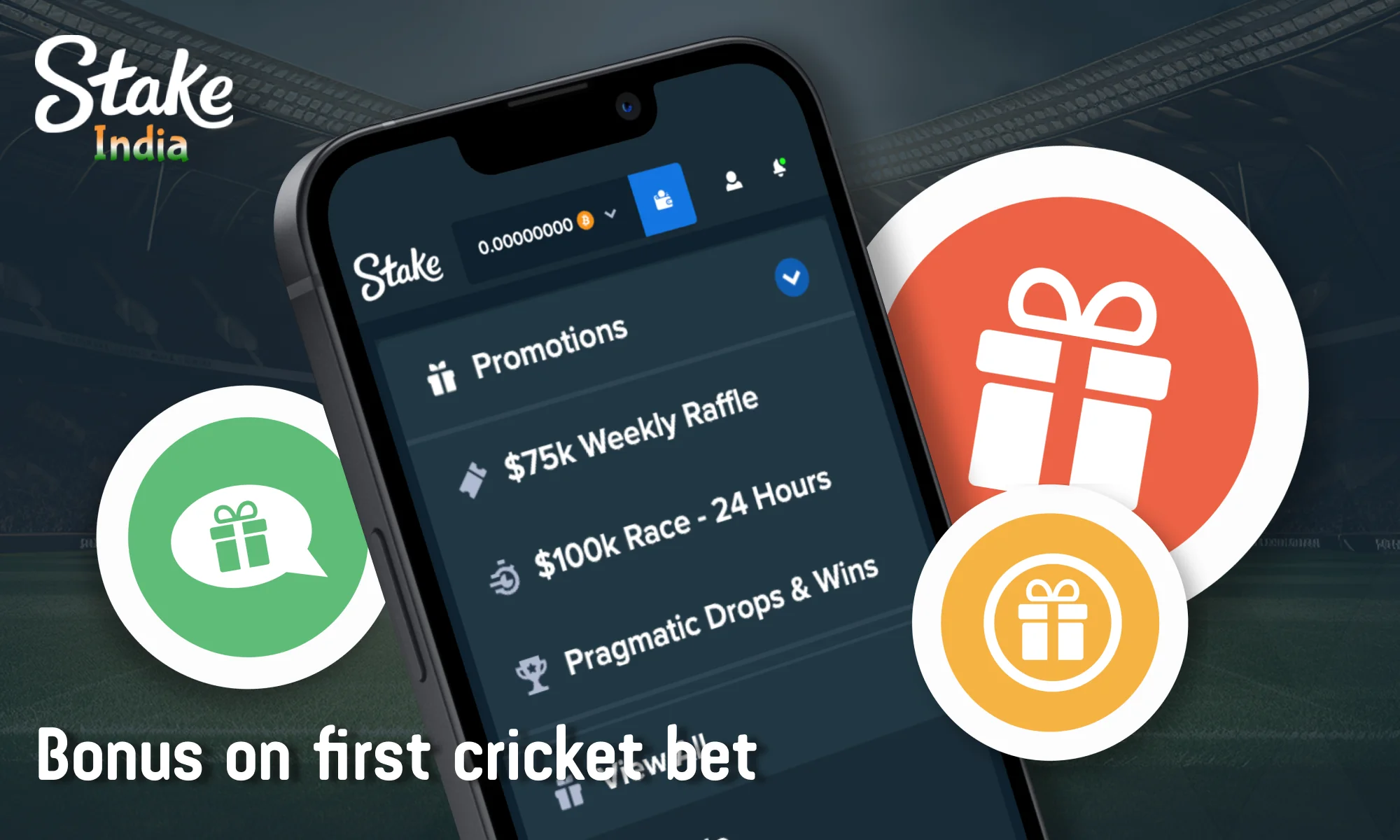 Crichet bonuses for Indian bettors at Stake